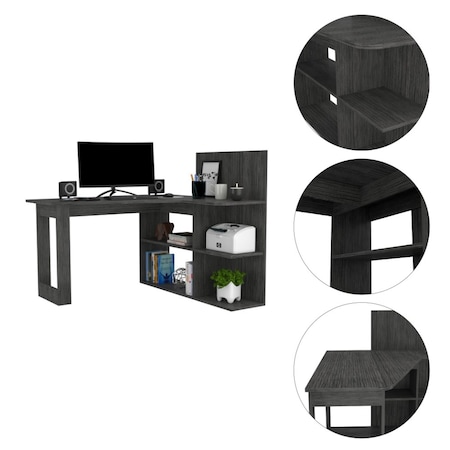 Tuhome 51.7 in. D X 43.3 in. H, 47.2 in. W X Laminate, Smokey Oak ELI5712